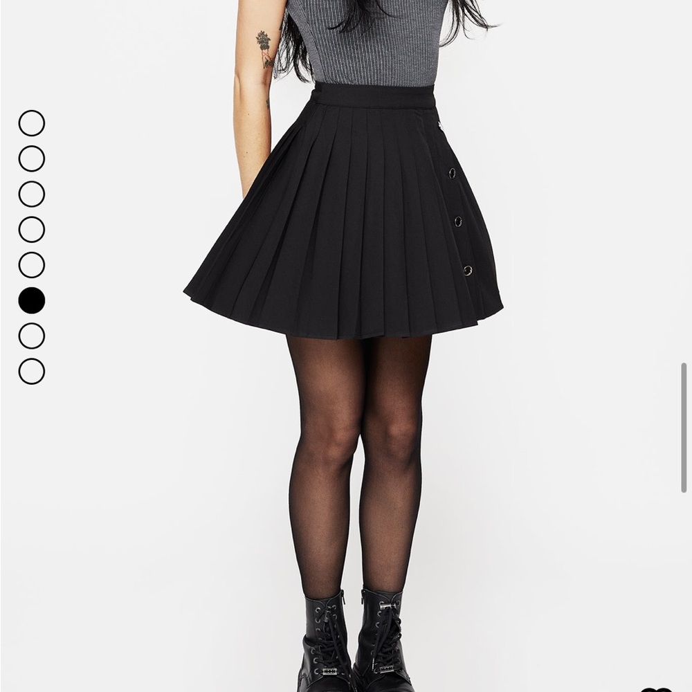 Disturbia Black Buttoned Skater Skirt